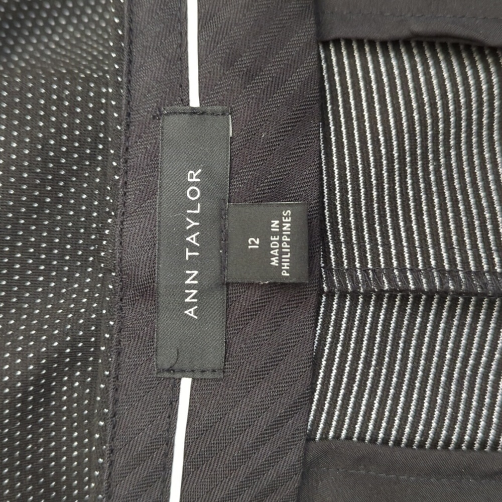 Ann Taylor Black Tailored Small Dot Straight Leg Dress Pants Size 12 - Picture 8 of 10